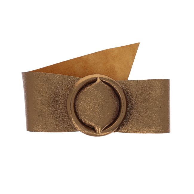 Ceinture plate large cuir irise bronze Maison Suzanne Le petit Souk