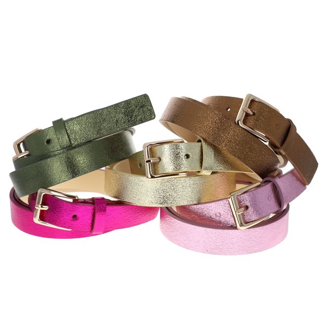 Ceinture a boucle en cuir irise rose pale Taille L Maison Suzanne Le petit Souk