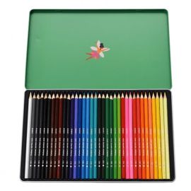 Boite de crayons de couleurs fleurs fairies