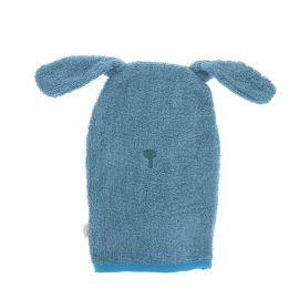 gant de toilette lapin bleu