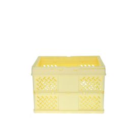 caisse rangement jaune plastique 