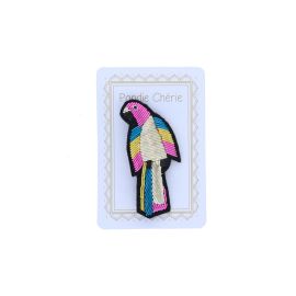 broche oiseau perroquet multicolore