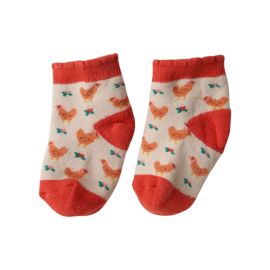 chaussettes pour bébé poule rousse 