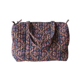 sac week-end block print bleu