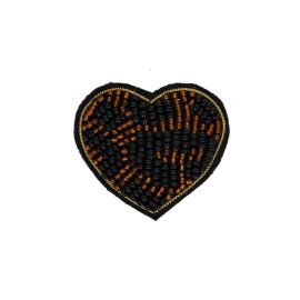 broche coeur léopard en perles