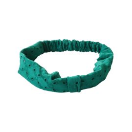 bandeau cheveux broderie verte