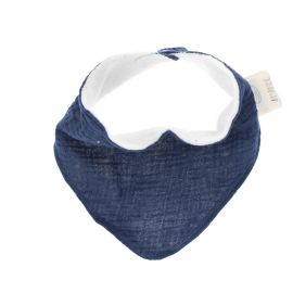 Bavoir bandana gaze de coton bleu