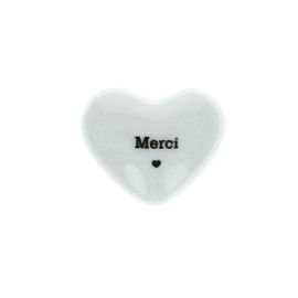 Coeur en porcelaine Merci