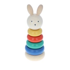 lapin en bois empilable jeu d'eveil enfant