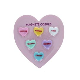 lots de 6 magnets coeurs