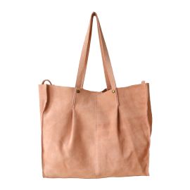 sac tote bag en nubuck rose pâle