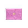 Porte-monnaie enveloppe cuir rose bonbon